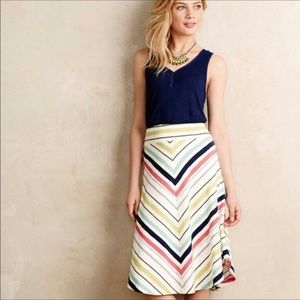 Anthropologie MAEVE chevron striped skirt NWOT